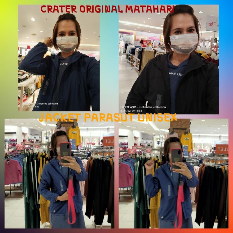 JACKET  PARASUT CRATER  HITAM ORIGINAL MATAHARI WANITA