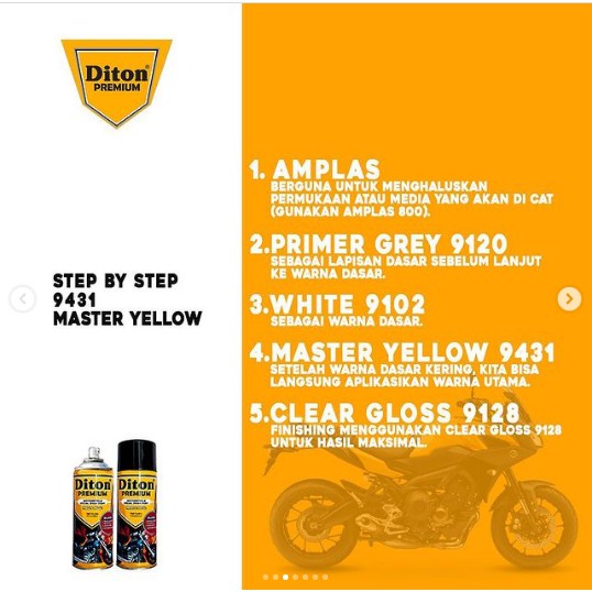 DITON Premium Pilok Pilox Cat Semprot - 9431 Master Yellow / Kuning (400cc)