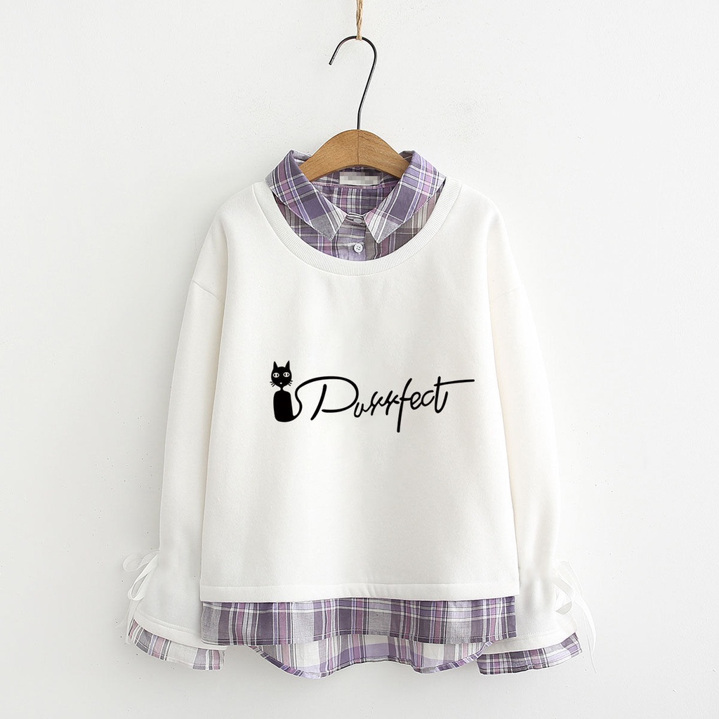 This year's most popular shirt collar Plush sweater for female high school students in early autumn