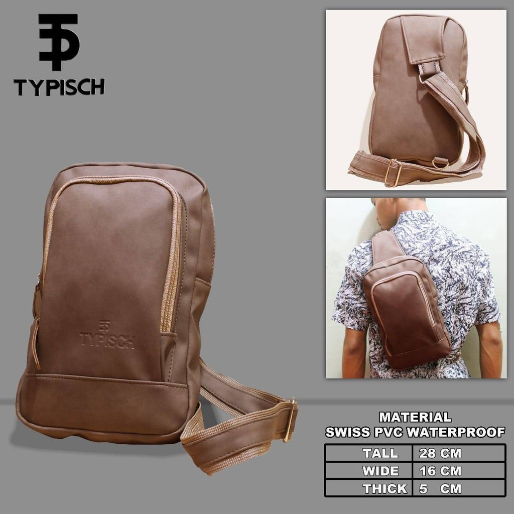 WEISTBAG WATERPROOF KEREN - WEISTBAG KULIT - TAS SLEMPANG PRIA - BONUS GELANG DAN STIKER