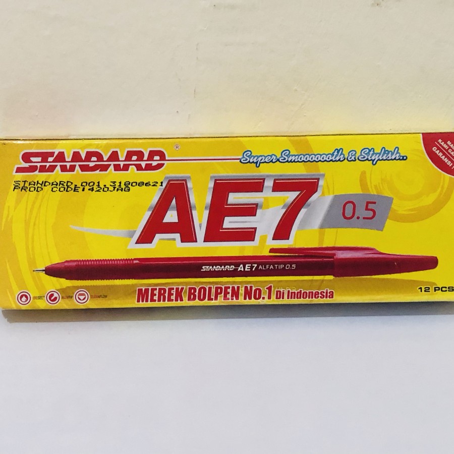 

Bolpen Pulpen Bolpoint Standard AE7 - MERAH
