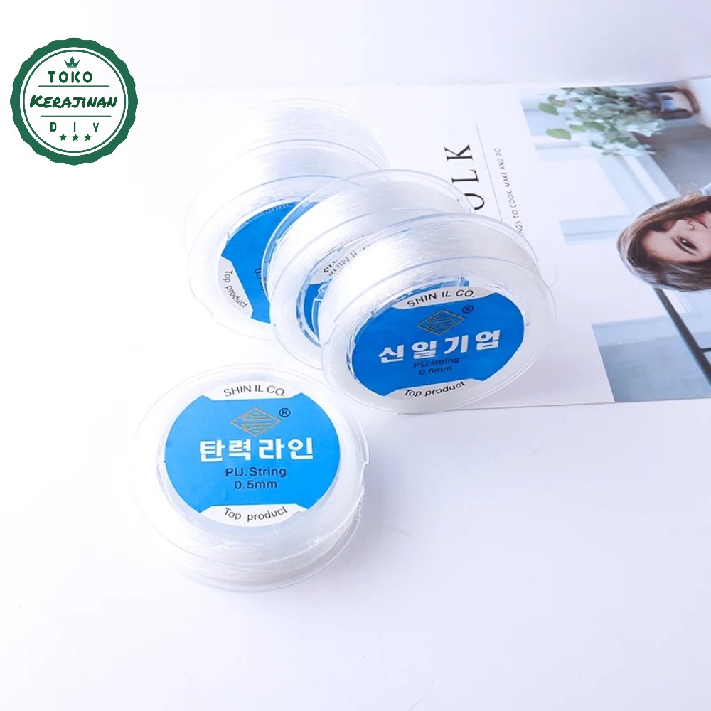 Tali Senar Korea Elastis 0.5/0.6/0.7/0.8/1.0mm Super Kuat Bahan Gelang Kalung Kerajinan DIY