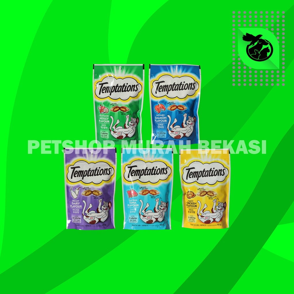 Snack Kucing Temptation 85 Gram Cemilan Cat Kering 85gr Fresh Pack