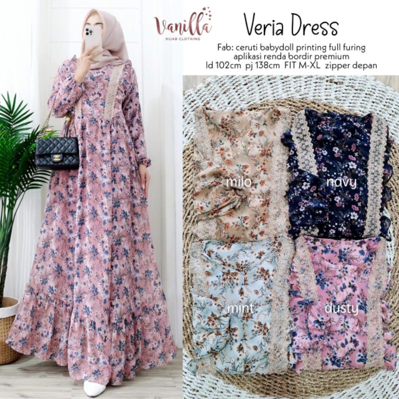 veria dress by vanilla hijab
