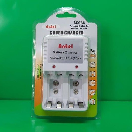 Charger Baterai AA AAA Kotak 9V 4 Slot ANTEL UNIVERSAL Charger Batre Baterai