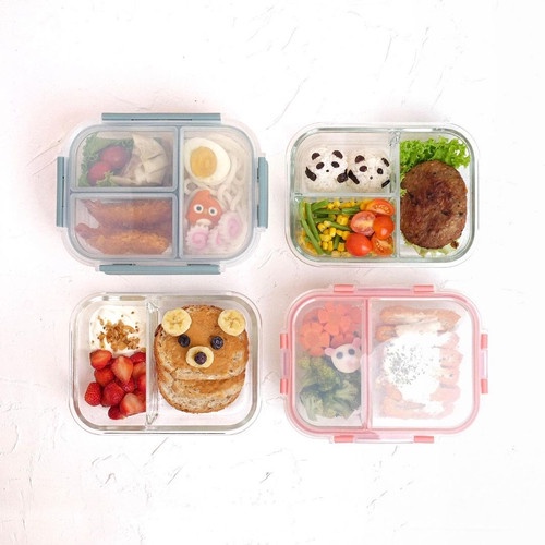 Little Dimple Split Lunch Box / Kotak Bekal Kaca Little Dimple