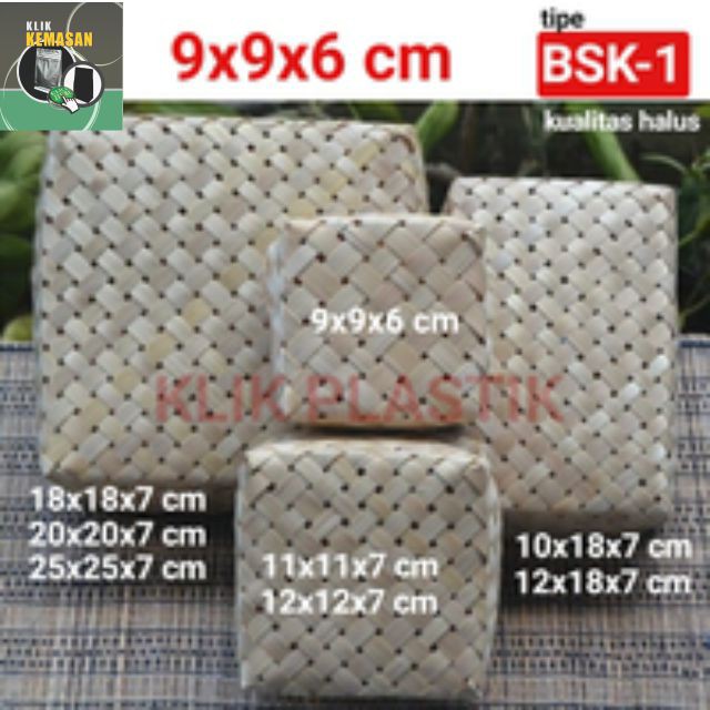 BESEK BAMBU HALUS 20x20x7 CM/PITI KERANJANG KOTAK NASI SOUVENIR KADO