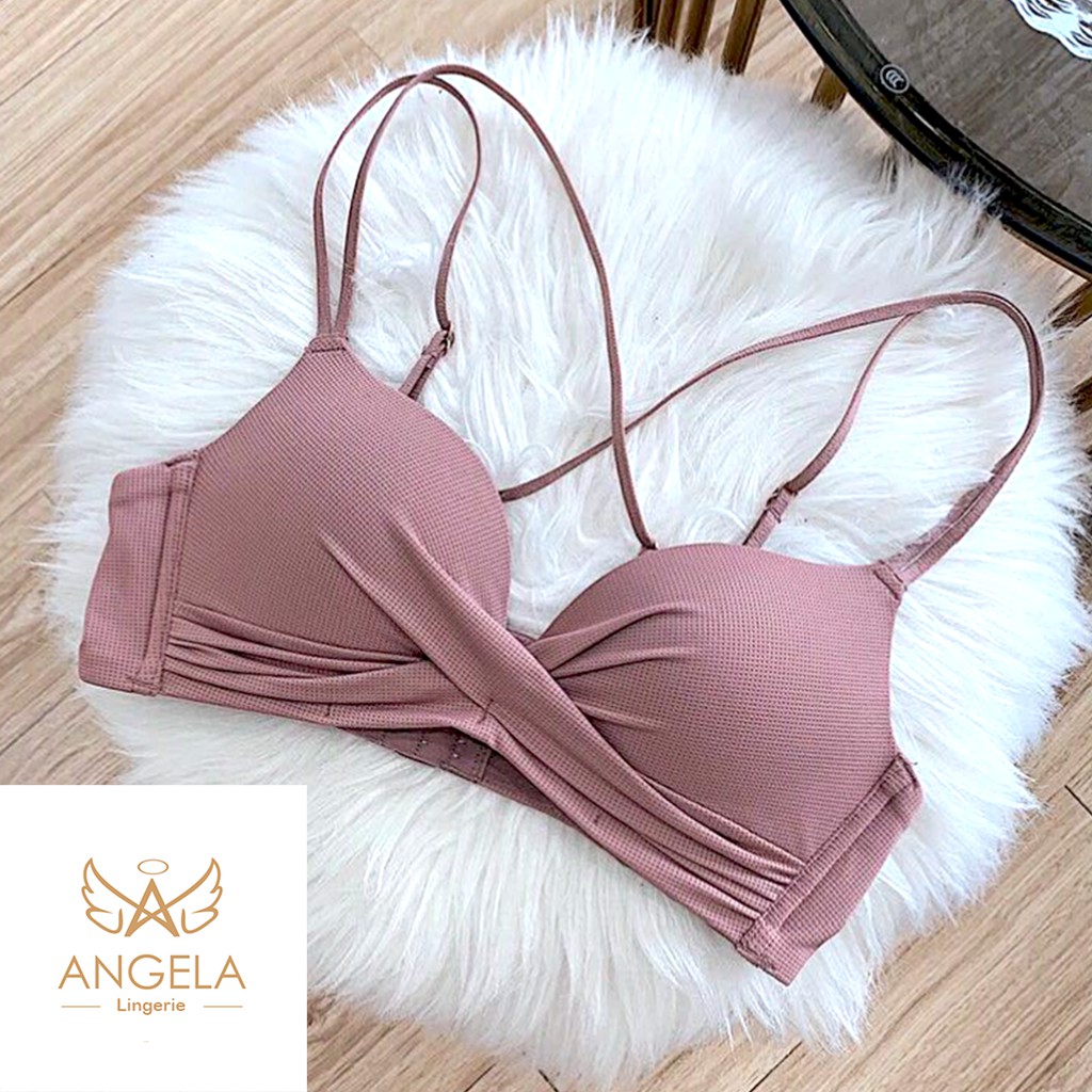 [ COD ] ANGELA Premium JAPAN Quality Seamless Sport Push Up Bra Wanita Set Tanpa Kawat Lingerie Sexy