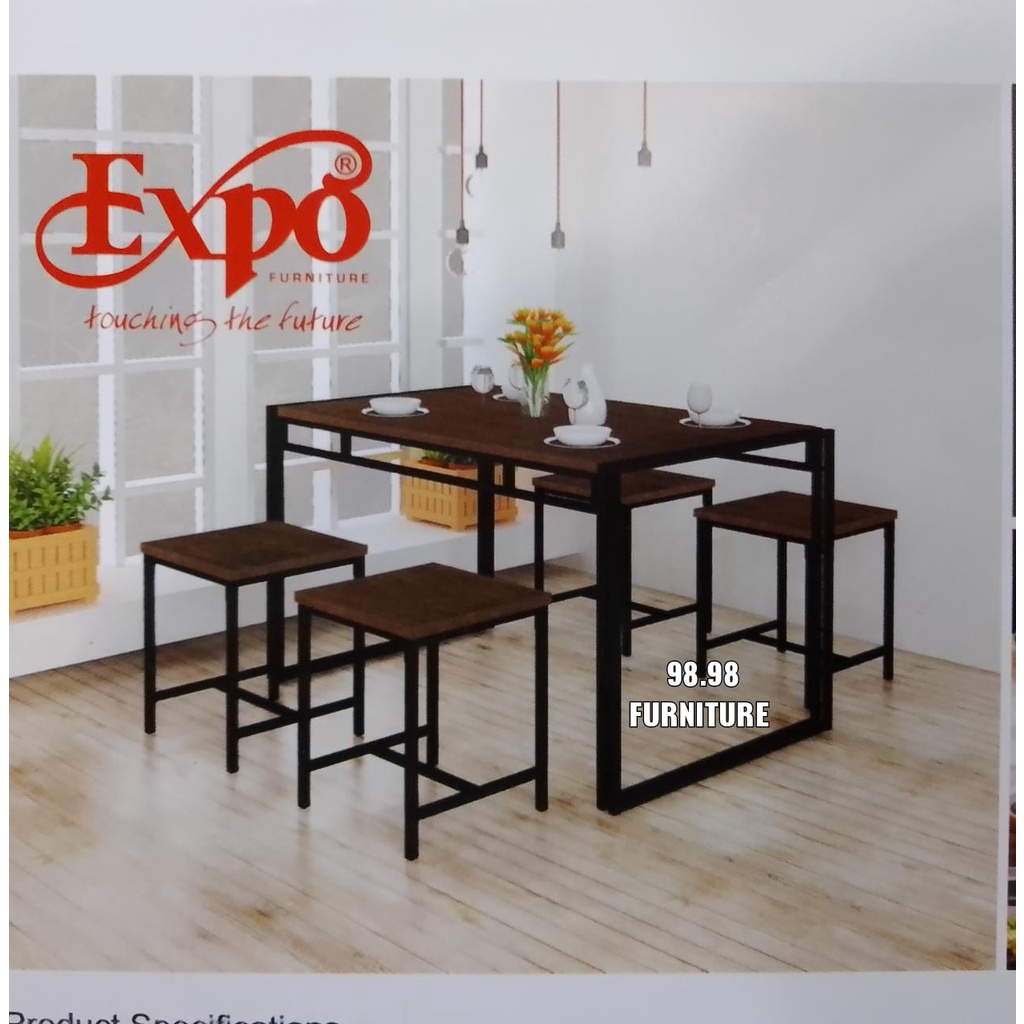 EXPO Meja Makan kaki besi - Meja Cafe Minimalis besi - Meja Makan M-DN-1309 - Medan
