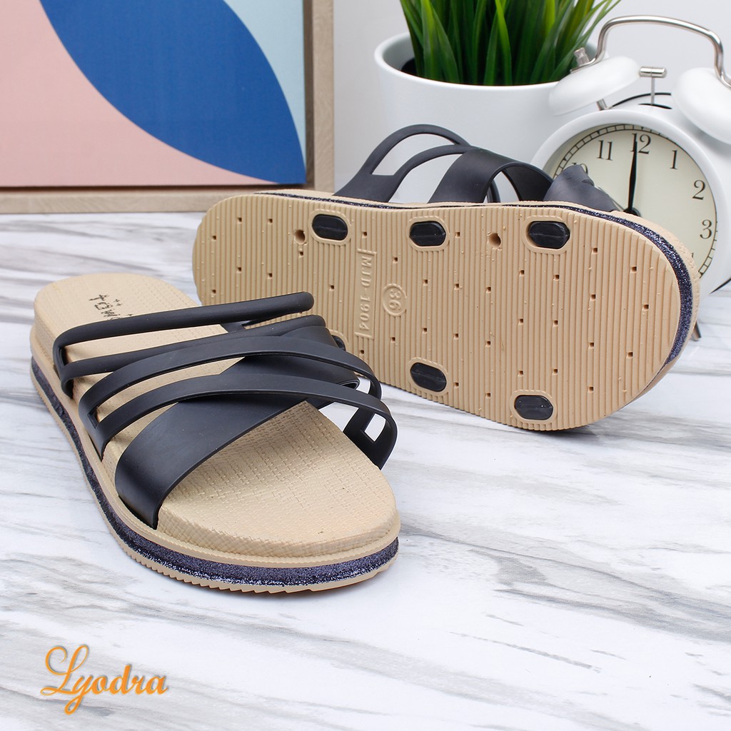 Lyodra Leah Flip Flop Jelly Shoes Import LDR927 Real Pict TANPA KOTAK SEPATU