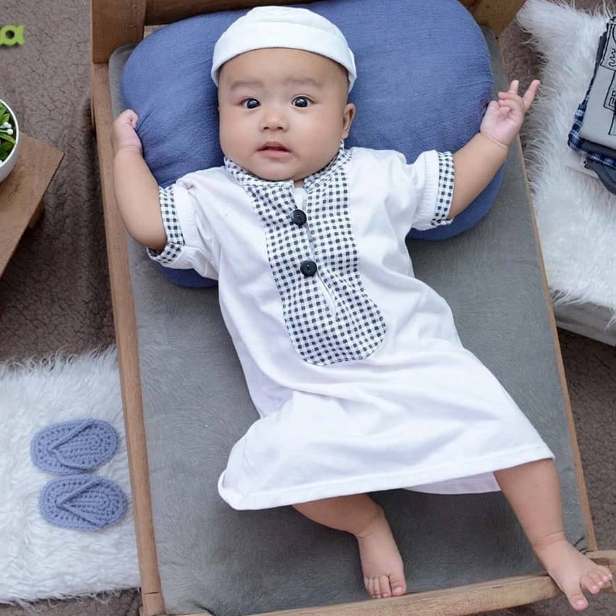 Baju Koko Aqiqah Bayi Laki Laki 0 6 Bulan 6 12 Bulan New Born Newborn Ozuka Setelan Jubah Koko Bayi Murah Gamis Jubah Arab Anak | Koko Bayi Aqiqah | Qomis baby balita | Baju muslim bayi aqiqah