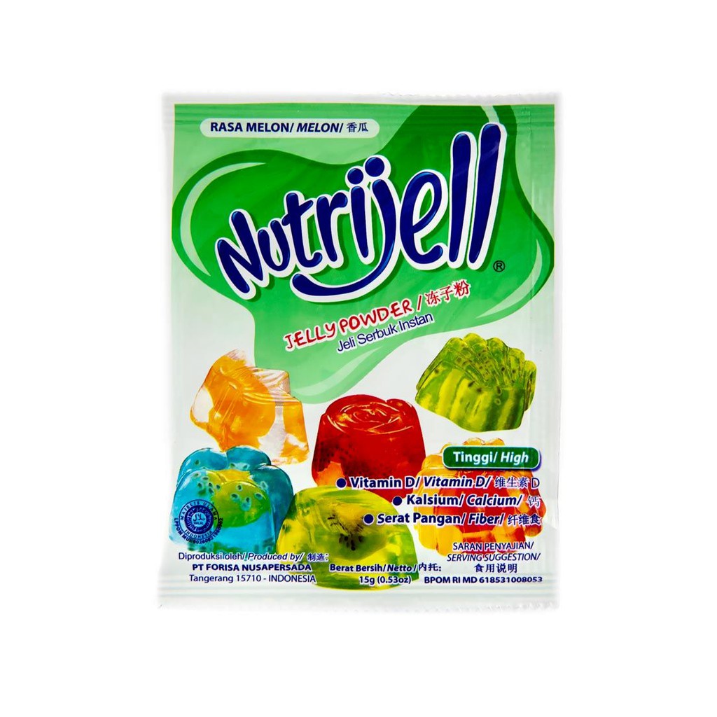 

Nutrijell Konnyaku Jelly Powder Melon 15gr / Nutrijel 15 gr Agar Agar Rasa Honeydew 1 Sachet / 15g