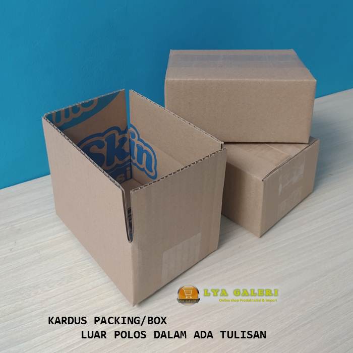 Karton Box Kardus Packing Uk.15x10x7 cm Luar Polos Dalam Ada Tulisan-2