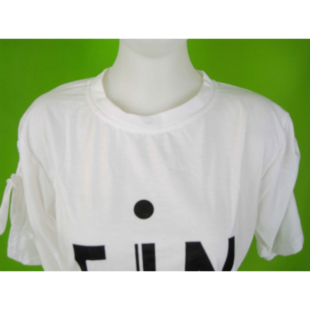 NTS-89 (L) vin ribbon hand kaos t-shirt baju wanita atasan import korea