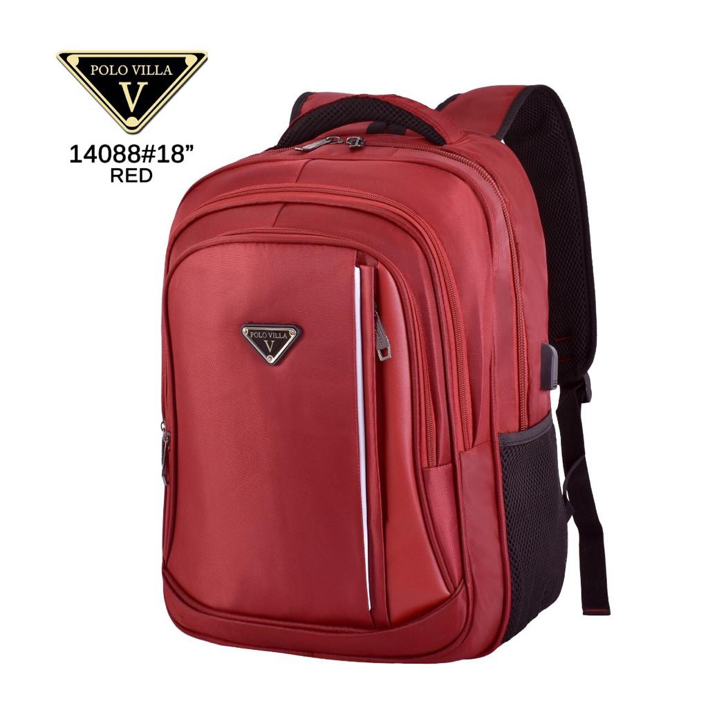 Tas Ransel Sekolah Backpack Polo Villa 14088 Tas Fashion (Free Rain Cover + Kabel Extension USB)