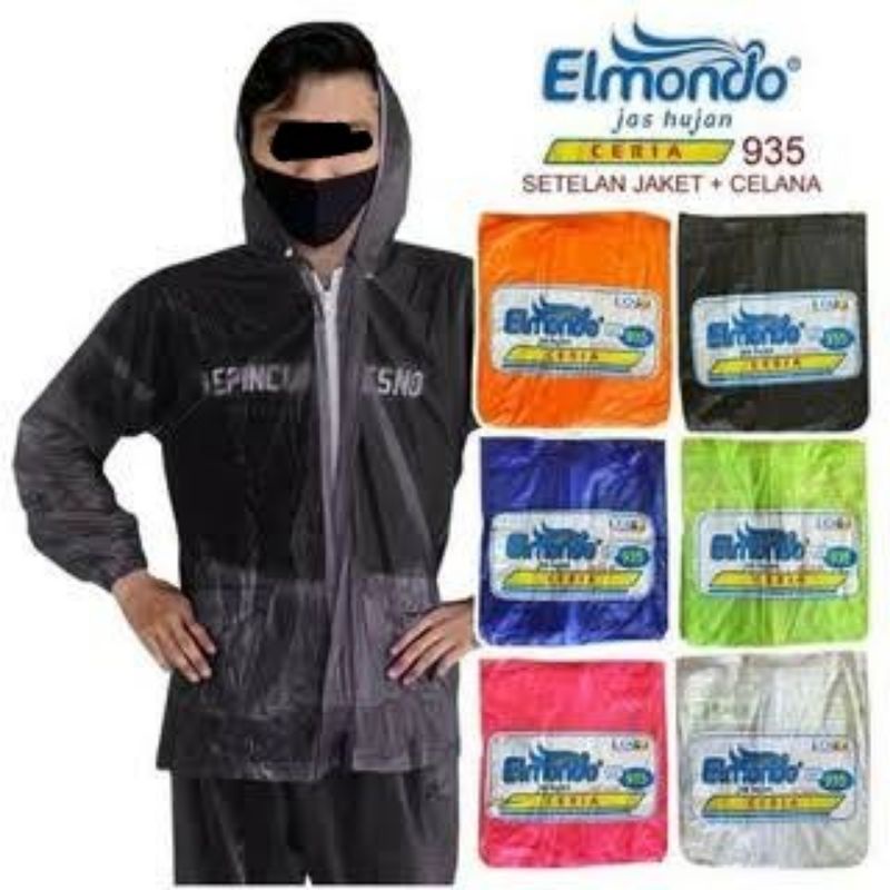 Mantel Jas Hujan Setelan Jaket Celana Dewasa Elmondo Ceria 935 Murah