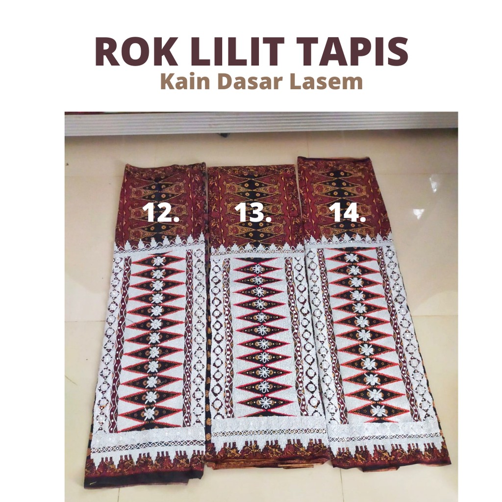 [BISA COD] Kain Tapis Rok lilit tapis kain dasar lasem sulam benang emas kristal