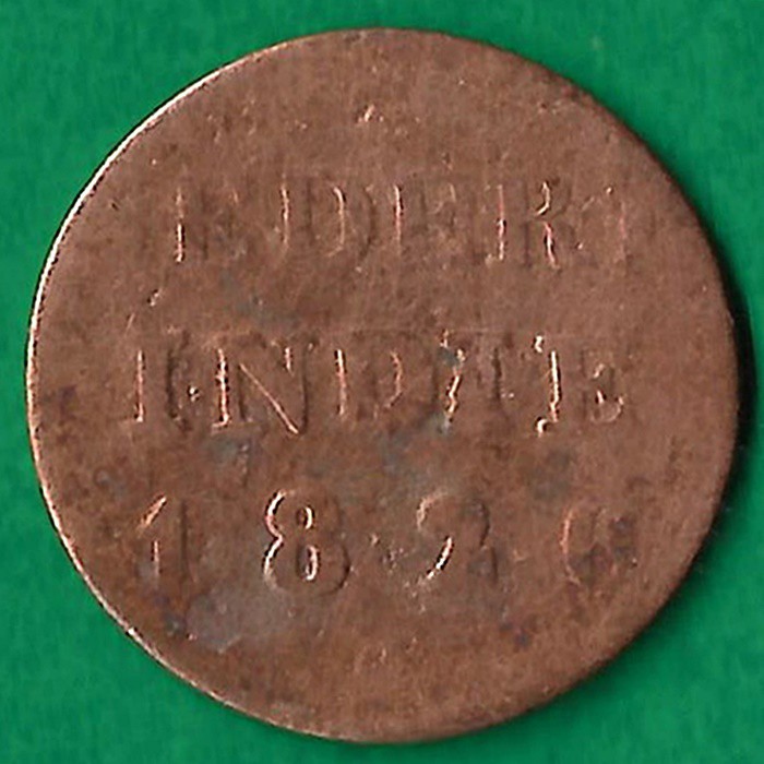UB27 UANG KOIN KUNO ASLI 1 CENT TAHUN 1826 NEDERLAND INDIE KOLEKSI UANG LOGAM BELANDA MAHAR NIKAH