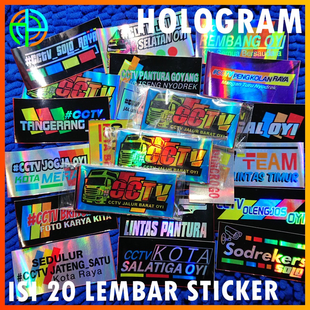 (isi 20 lembr) Hologram Stiker Costum CCTV TRUK Printing Stiker Mobil Sticker CCTV Truk Setiker CCTV