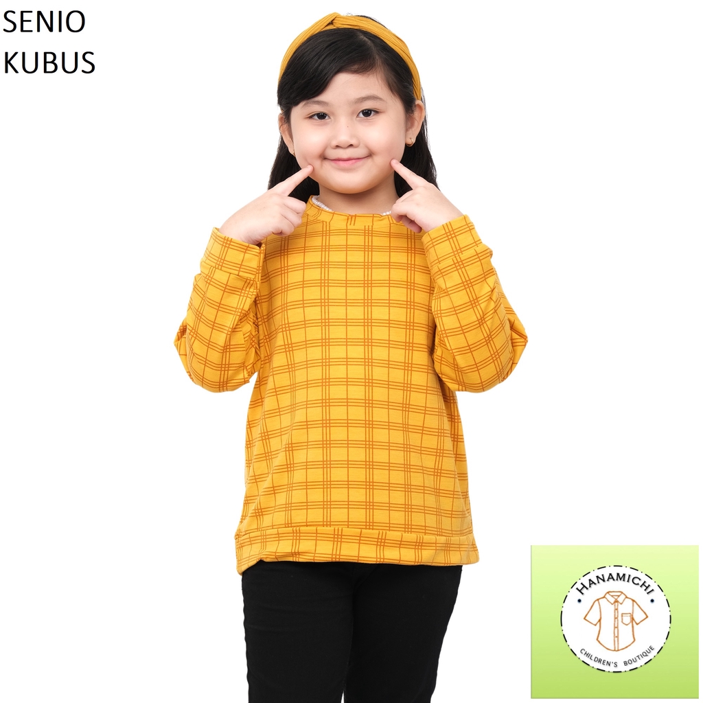 Hanamichi SENIO Sweater Anak Lengan Panjang Motif Kotak