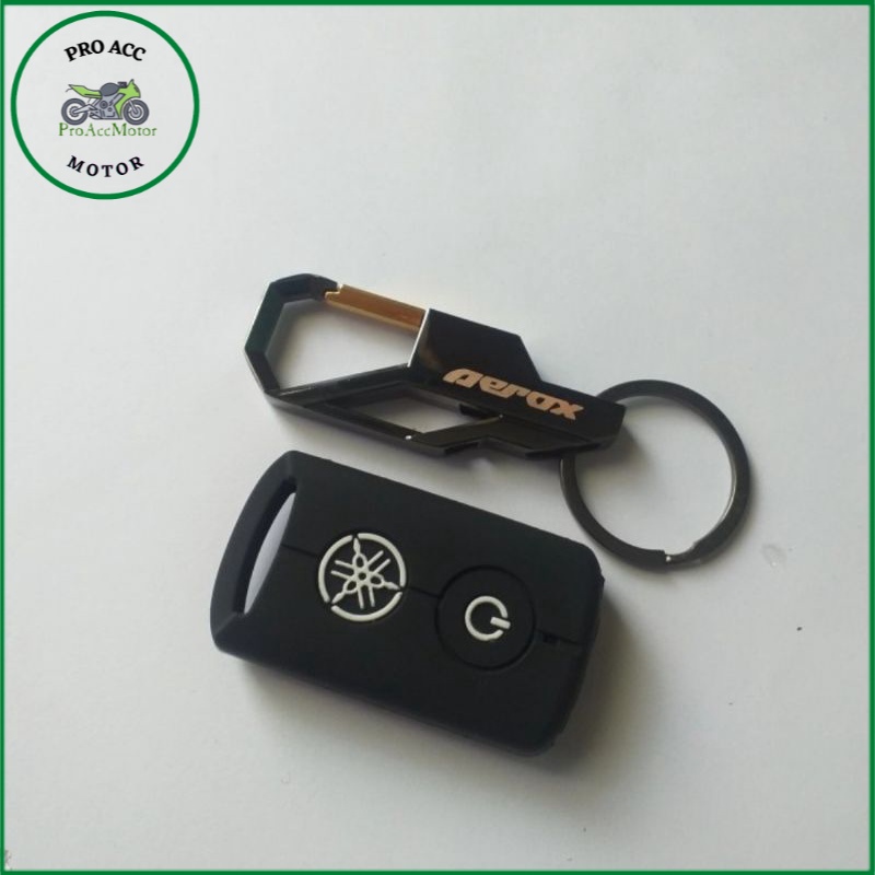 Gantungan kunci motor logo yamaha aerox + cover silikon remote smart key