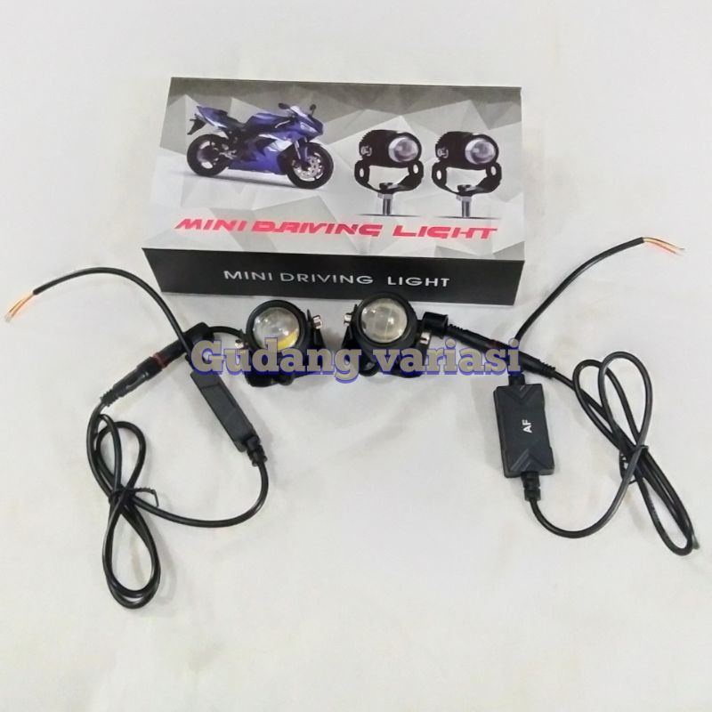 ( PROMO 2 PCS )Lampu tembak Sorot Laser GUN D2 mini driving LIGHT SUPER TERANG HI LO  motor mobil PUTIH - KUNING BALLAST