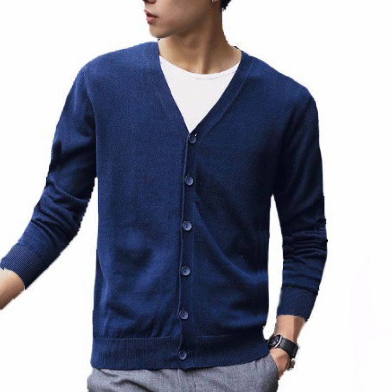 fashion Cardigan Rajut Knitting Tangan Panjang Pria - Alvin