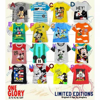 Kaos anak  one glory size 2 10 edisi mickey  mouse  kaos 