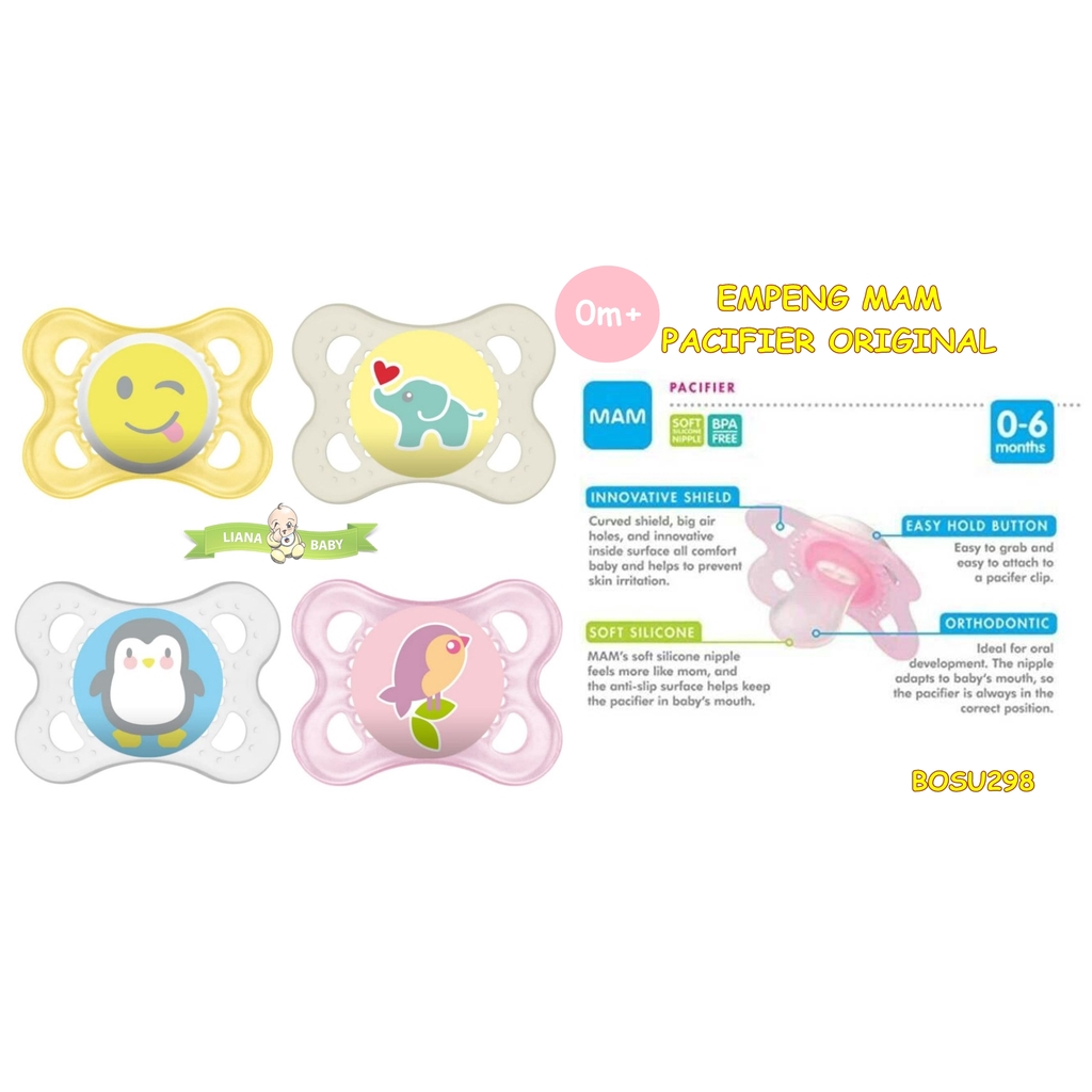 BOSU298 EMPENG BAYI MAM ORIGINAL ORTHODONTIC PACIFIER ISI 1 PCS