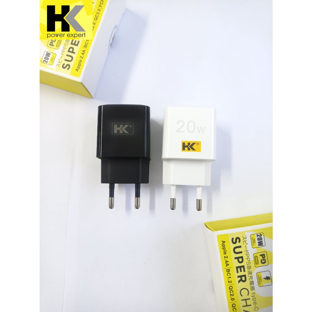 Adaptor Charger Cas HK PD27 USB &amp; Type C PD Batok Fast Charging Quick Charger 20W