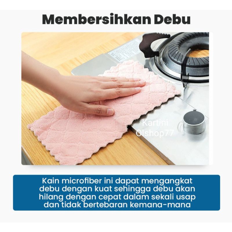 [ COD ] Kain Lap Bahan Microfiber// Kain Lap Meja Piring Tebal Anti Minyak