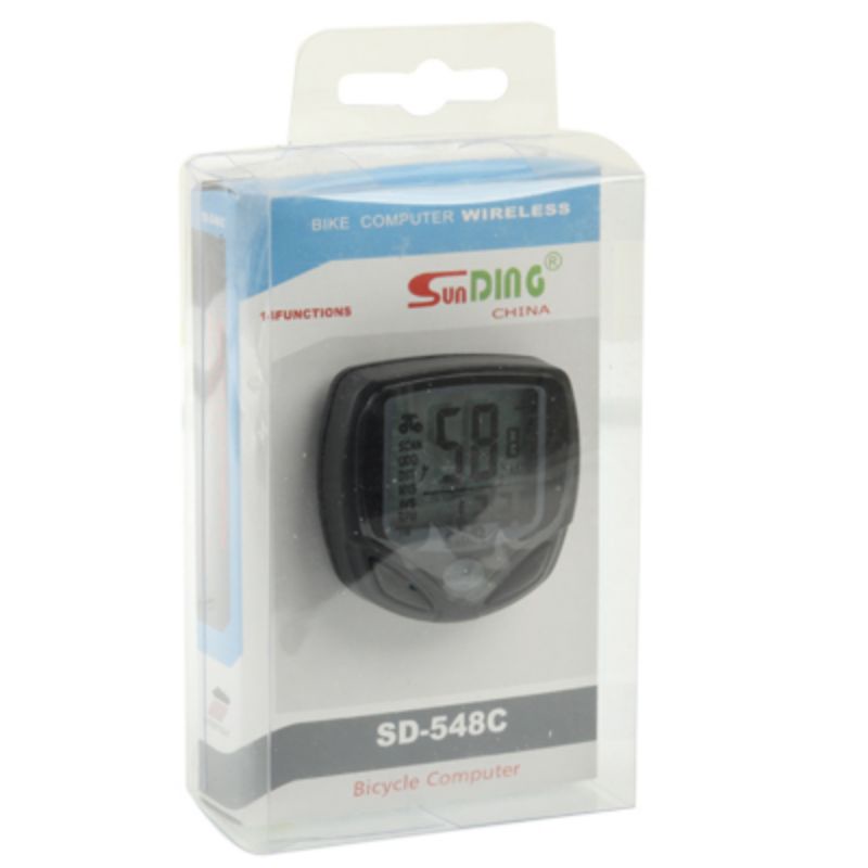 SUNDING Speedometer Sepeda Wireless Display LCD - SD-548C - Black