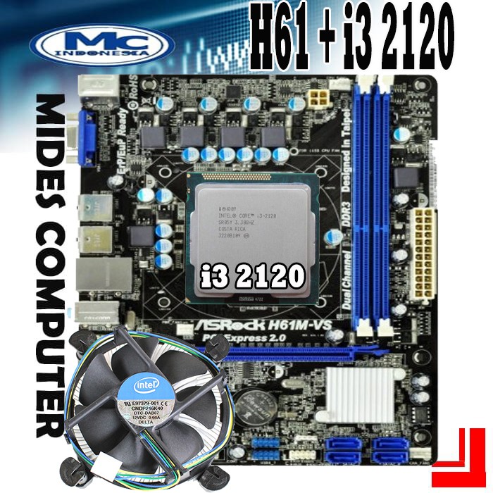 Motherboard H61 + i3 2120 + FAN