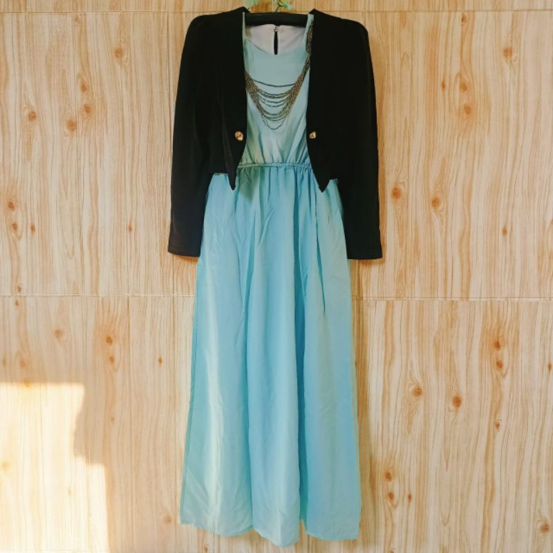 [PRELOVED] Party Long Dress Set Blazer