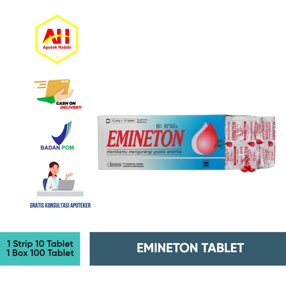 Jual Emine 1 box isi 100 Tablet Obat Eminton Multivitamin