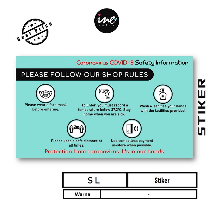 

STIKER PROTOKOL KESEHATAN TOKO | STICKER SHOP PROTOCOL C-19