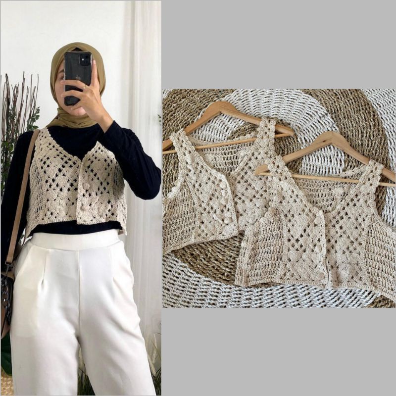 Vest Rajut import, Rompi rajut, Rajut import korea