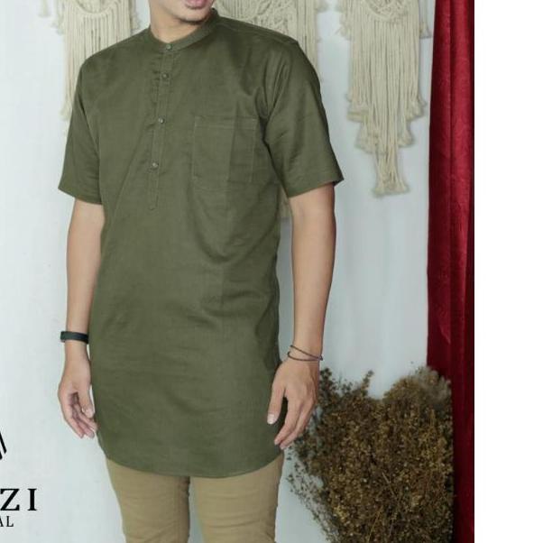 ♗ Kurta Linen AFAZI l fashion Muslim pria l kurta l kemko l ✹