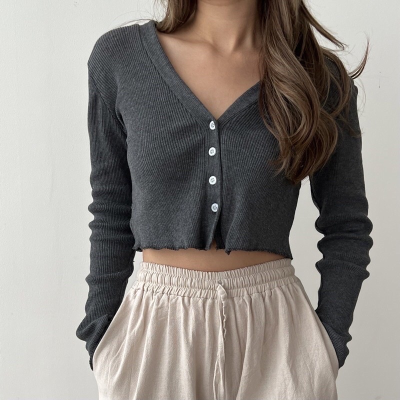 ROSE CARDIGAN - CARDIGAB RAJUT CROP OUTER KROP KOREAN CROP TOP CARDI KNIT WANITA