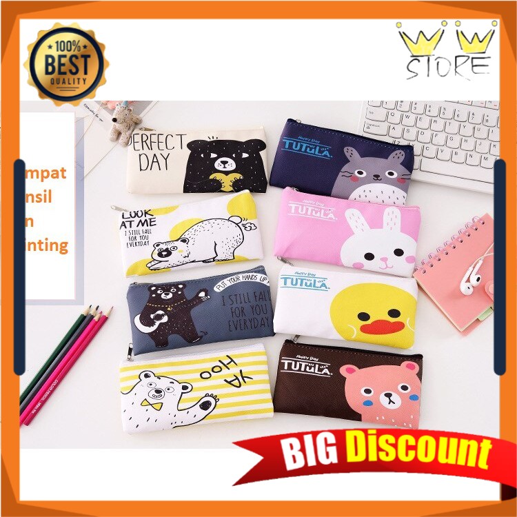 

B17 TEMPAT PENSIL ANAK KOTAK PENSIL PENCIL CASE KOSMETIK MOTIF KARAKTER LUCU IMPORT PREMIUM MURAH