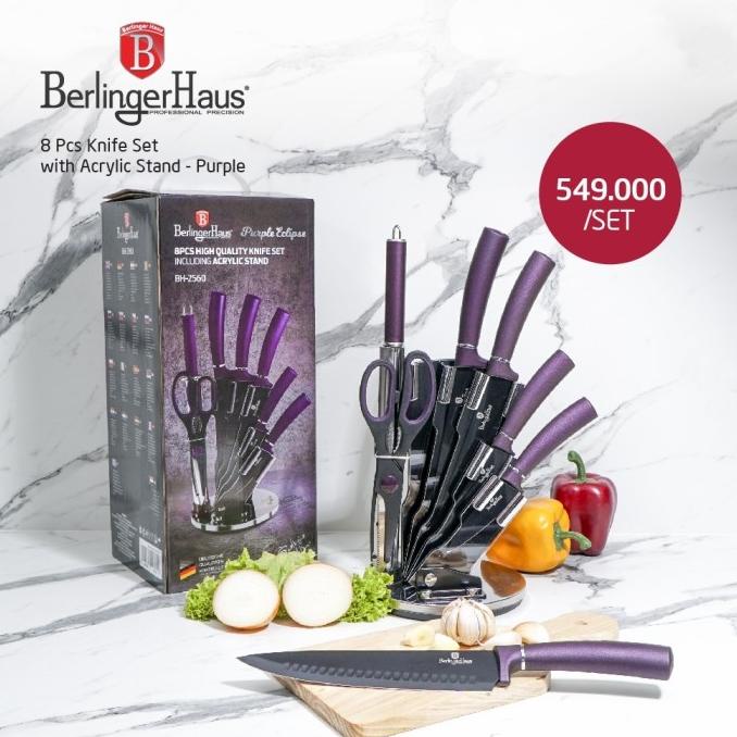 

BERLINGER HAUS 8 PCS KNIFE SET WITH ACRYLIC STAND - PURPLE BVN65496G