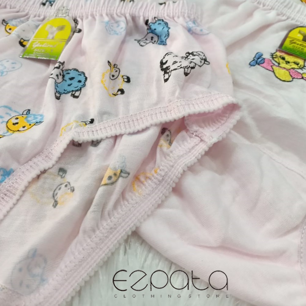 Celana dalam anak perempuan yutind motif boneka lucu bahan katun nyaman umur 5 - 11 tahun murah