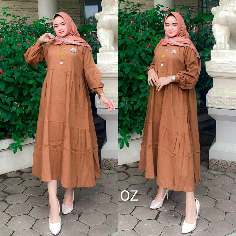 midi dress katun rami thailand import by OZ