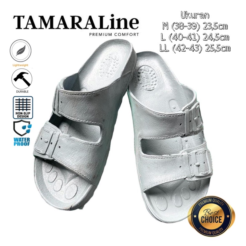 Sandal Selop Slide Slip on Karet Pria Dewasa / Remaja - TAMARALINE 128 / Bahan Premium Lentur Empuk Ringan Kuat Anti Slip Anti Air Model Sandal Casual Santai Rumah Hotel Outdoor Kamar Mandi Murah Original