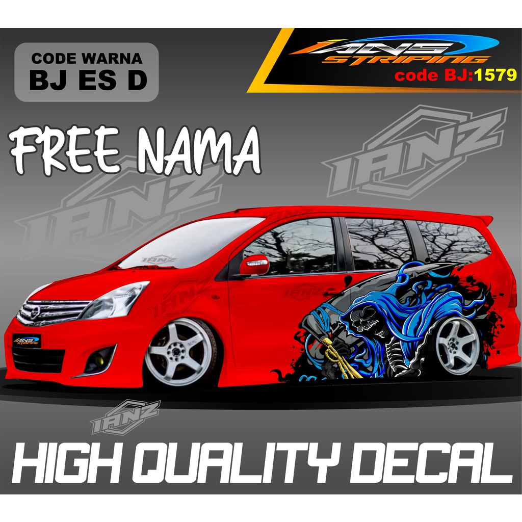 STICKER DECAL MOBIL GRAND LIVINA ANIMASI VENOM BIRU / STIKER MOBIL TERIOS XPANDER NEW DESAIN / VARIASI STIKER MOBIL AVANZA XENIA