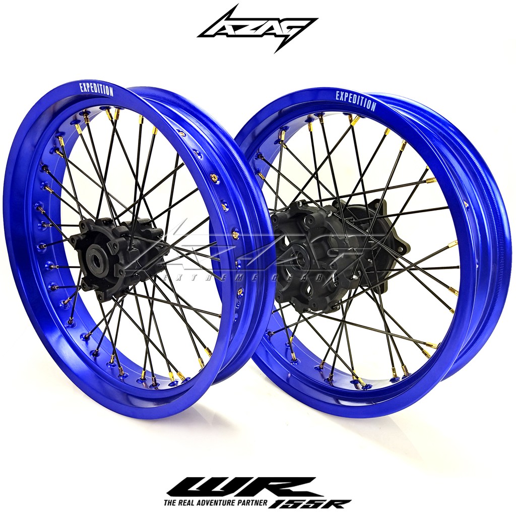 VELG SET SUPERMOTO YAMAHA WR TROMOL EXPEDITION VELG EXPEDITION BIRU