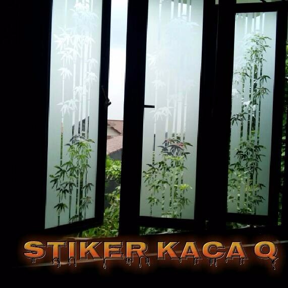 stiker kaca motif cutting bambu
