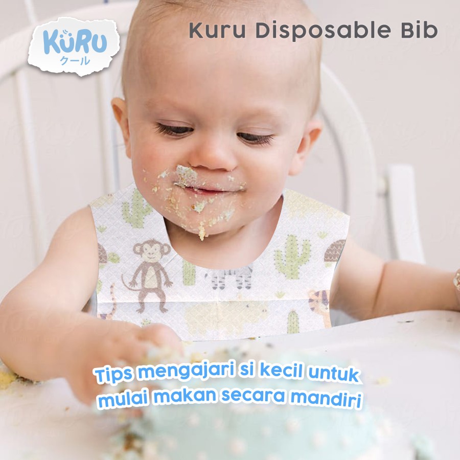 KURU Disposable Bib - Celemek Anak Bayi Sekali Pakai Baby Bibs Apron