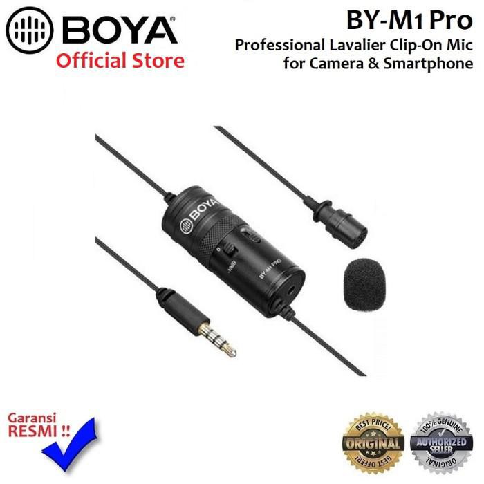 Boya BY-M1 Pro Clip On Lav Mic - Microphone for DSLR, Smarphone, Camera, PC - Garansi Resmi 1 Tahun