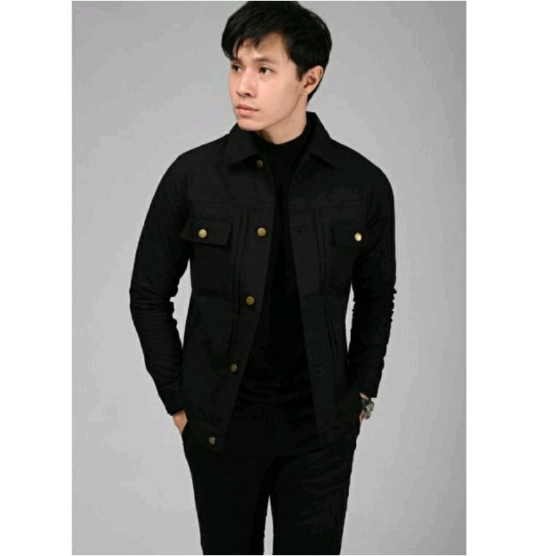 Heymale.id trucker jaket formal hitam L male.id heymale id